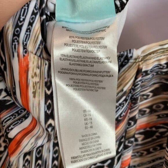 Betty's Beach Bungalow Striped One Piece Swimsuit V Neck Ruched Tummy Control 16 - Picture 9 of 9